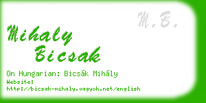 mihaly bicsak business card